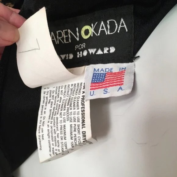 Vintage Karen Okada Black Sequin & Rhinestone Party Dress 6 Backless - Picture 8 of 11